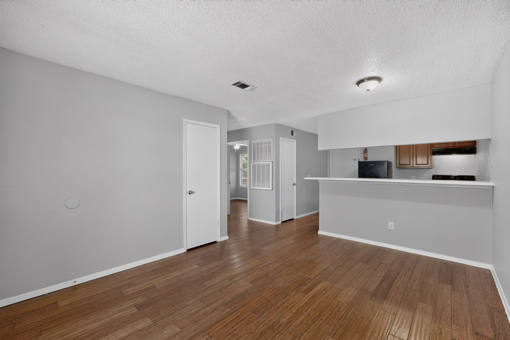 The Hilltop Apartments kitchen and living area